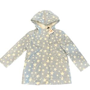 ⭐️ NWT Toddler Light Blue Primark Star Hooded Rain Jacket with Fleece Lining